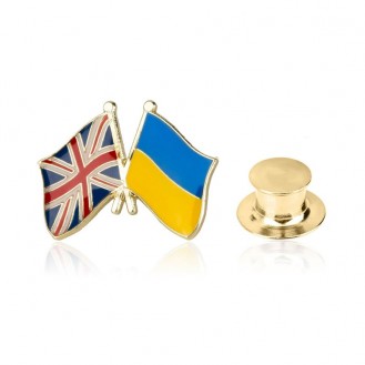 Брошь-значок унисекс BROCHE бижутерия Флаг Великобритания-Украина BRGV112715
