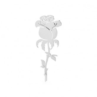 Брошь женская BROCHE бижутерия из нержавеющей стали Цветы Роза серебристая BRBF112724