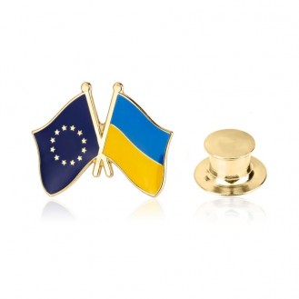 Брошь-значок унисекс BROCHE бижутерия Флаг ЕС-Украина BRGV112768