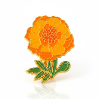 Значок BROCHE брошь бижутерия Цветы Бархатец оранжевый BRGV112792