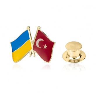 Брошь-значок унисекс BROCHE бижутерия Флаг Украина-Турция BRGV112797