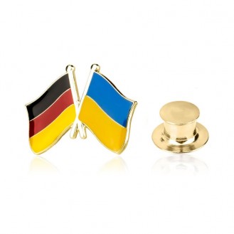Брошь-значок унисекс BROCHE бижутерия Флаг Германия-Украина BRGV112800