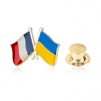 Брошь-значок унисекс BROCHE бижутерия Флаг Франция-Украина BRGV112801