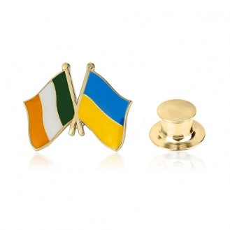 Брошь-значок унисекс BROCHE бижутерия Флаг Ирландия-Украина BRGV112803