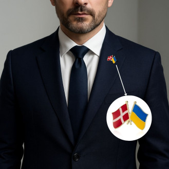 Брошь-значок унисекс BROCHE бижутерия Флаг Дания-Украина BRGV112855