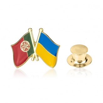 Брошь-значок унисекс BROCHE бижутерия Флаг Португалия-Украина BRGV112861