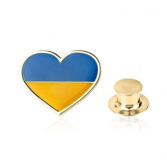 Брошь-значок унисекс BROCHE бижутерия Сердце с Украиной BRGV113042