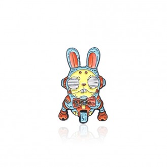 Брошь-значок унисекс BROCHE бижутерия с эмалью Lovely Животные Кролик разноцветная BRGV113125