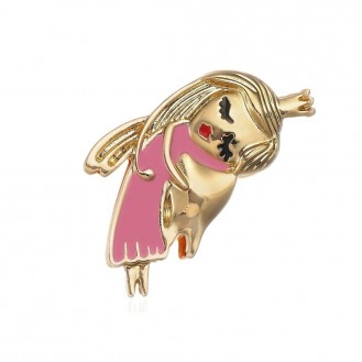 Брошь-значок женская BROCHE бижутерия Медицина Зубная Фея розовая BRGV113127