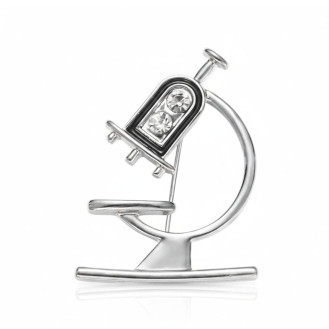 Брошь унисекс BROCHE бижутерия Медицина Микроскоп серебристая BRBF113135
