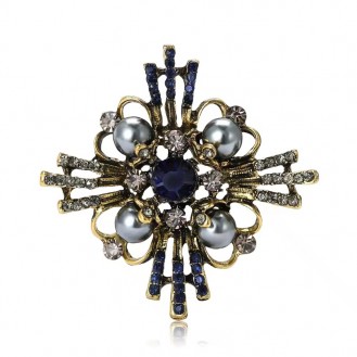 Брошь BROCHE бижутерия Авангард синяя BRBF115124