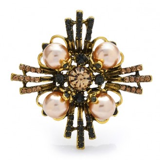 Брошь женская BROCHE бижутерия Авангард золотистая BRBF113190
