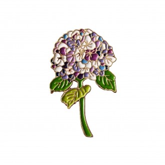 Брошь-значок женская BROCHE бижутерия Цветы Гортензия фиолетовая BRGV113227