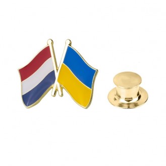 Брошь-значок унисекс BROCHE бижутерия Флаг Нидерланды-Украина BRGV113229