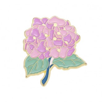 Брошь-значок женская BROCHE бижутерия Цветы Гортензия фиолетовая BRGV113230