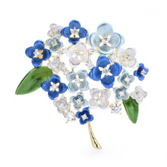 Брошь женская BROCHE бижутерия Цветы Гортензия синяя BRBF113285