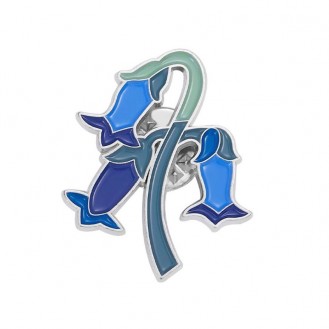 Брошь-значок женская BROCHE бижутерия Цветы Гербарий Колокольчики синяя BRGV113289