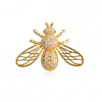 Брошь-значок унисекс BROCHE бижутерия Насекомые Пчела золотистая BRGV113308