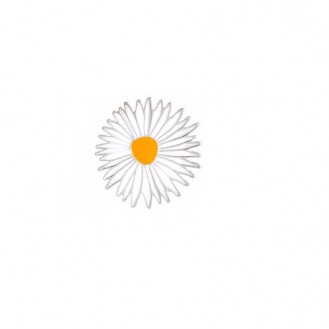 Брошь-значок женская BROCHE бижутерия Цветы Ромашка белая BRGV113337