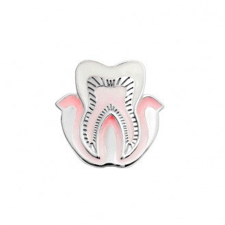 Брошь-значок унисекс BROCHE бижутерия Медицина Зуб в десне серебристая BRGV113378