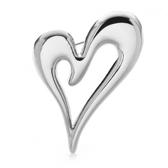 Брошь женская BROCHE бижутерия Cердце серебристая BRBF113408