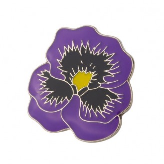Брошь-значок женская BROCHE бижутерия Цветы Фиалка фиолетовая BRGV113420
