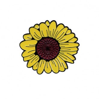 Брошь-значок унисекс BROCHE бижутерия Цветы Подсолнух жёлтая BRGV113433