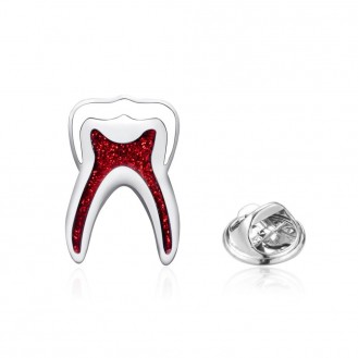 Брошь-значок унисекс BROCHE бижутерия Медицина Зуб серебристая BRGV113548