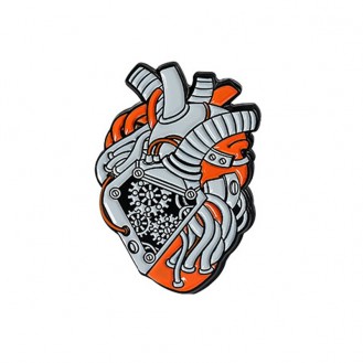 Брошь-значок унисекс BROCHE бижутерия Медицина Мотор Сердце серая BRGV113581