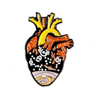 Брошь-значок унисекс BROCHE бижутерия Медицина Сердце разноцветная BRGV113582