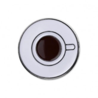 Брошь-значок BROCHE бижутерия Чашка кофе белая BRGV114222