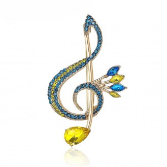 Брошь BROCHE бижутерия Музыка Скрипичный ключ разноцветная BRBF114395