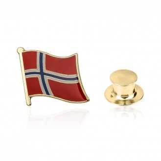Брошь-значок унисекс BROCHE бижутерия Флаг Норвегии BRGV113665