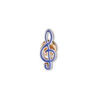 Брошь-значок унисекс BROCHE бижутерия Музыка Скрипичный ключ синяя BRGV113666