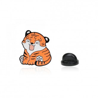 Брошь-значок женская BROCHE бижутерия Животные Тигр оранжевая BRGV113710