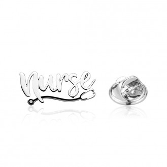 Брошь-значок женская BROCHE бижутерия Медицина Nurse (Медсестра) серебристая BRGV113726