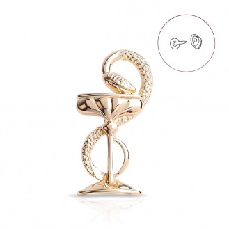 Брошь-значок унисекс BROCHE бижутерия Медицина Чаша Гигеи золотистая BRGV113734