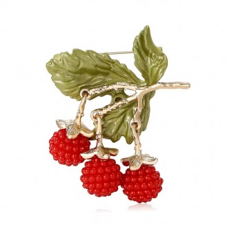 Брошь BROCHE бижутерия Ягоды Ежевики красная BRBF114871