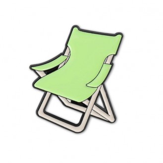 Брошь-значок BROCHE бижутерия Кресло для кемпинга зелёная BRGV114219