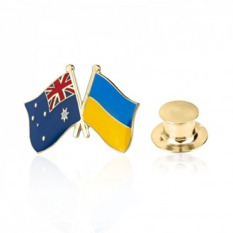 Брошь-значок унисекс BROCHE бижутерия Флаг Австралия-Украина BRGV113789