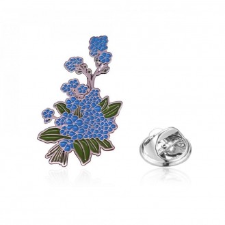 Брошь-значок женская BROCHE бижутерия Цветы Незабудки голубая BRGV113812