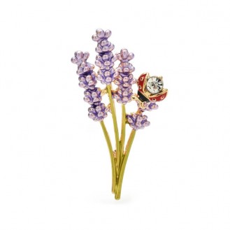 Брошь женская BROCHE бижутерия Цветы Лаванда фиолетовая BRBF113954