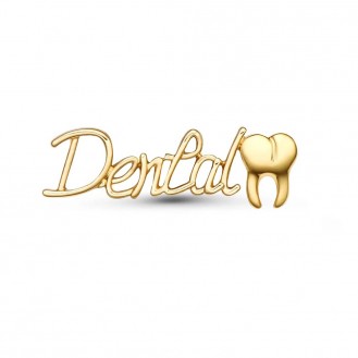 Брошь-значок унисекс BROCHE бижутерия Медицина Dental стоматологу золотистая BRGV113965