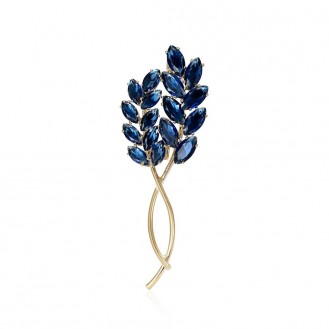 Брошь BROCHE бижутерия Колоски синяя BRBF114016
