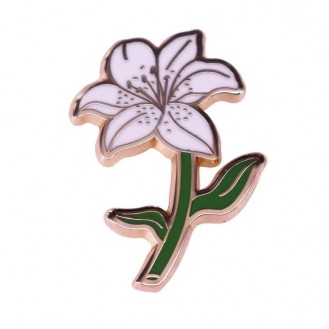 Брошь-значок BROCHE бижутерия Цветы Лилия белая BRGV114059