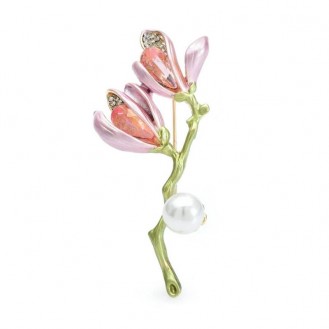 Брошь BROCHE бижутерия Цветок Магнолии розовая BRBF114101