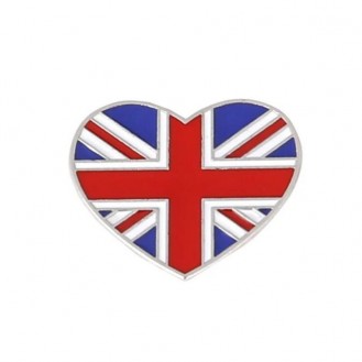 Брошь-значок BROCHE бижутерия Сердце с Великобританией BRGV114212