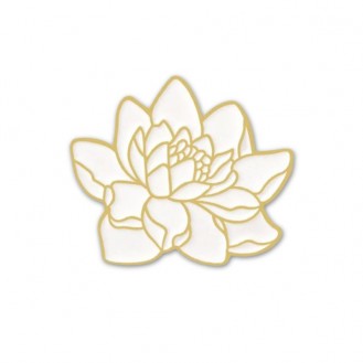 Брошь-значок BROCHE бижутерия Цветы Лотос белая BRGV114225