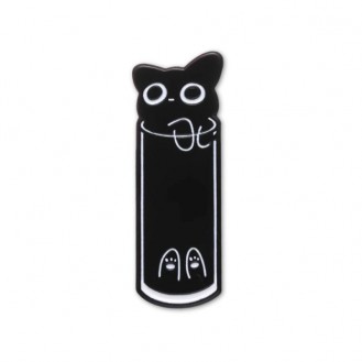 Брошь-значок BROCHE бижутерия Животные Котёнок в бокале чёрная BRGV114251