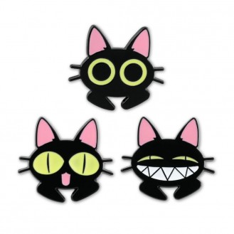 Комплект значков BROCHE брошки бижутерия Кошка с большими глазами BRGV114242